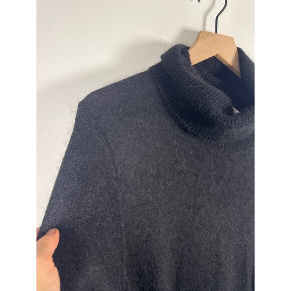 & Other Stories Alpaca/Wool Blend  Knit Turtleneck Sweater Mini Dress - Black L - Picture 7 of 8